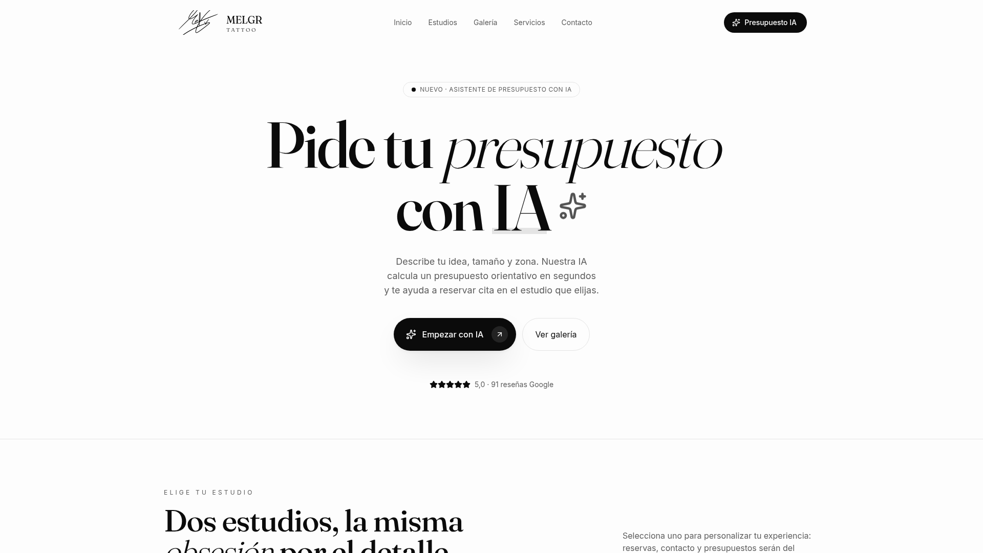 Melgr Tattoo — Tattoo · Web · AI